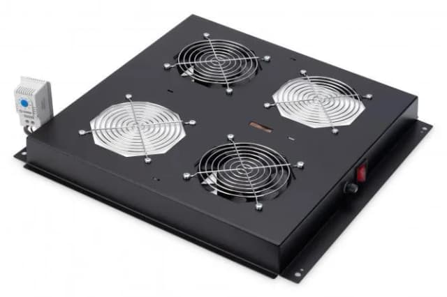 Блок вентиляторів DIGITUS 19" Roof, 2 fans, thermostat, RAL 9005