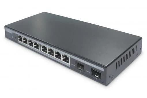 Комутатор DIGITUS 8 Port Gigabit PoE Switch + 2-port SFP, 86W PoE budget, L2 managed