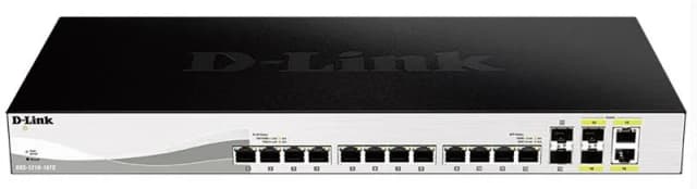 Комутатор D-Link DXS-1210-16TC 12x10GE, 2xSFP+, 2xSFP+/10GE Smart