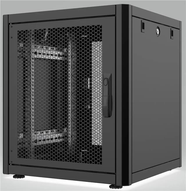 Шафа MIRSAN 19", 22U, GTN, перфоровані двері, 800x800 мм, максимально 1000 кг, чорна
