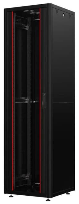 Шафа MIRSAN 19", 36U, GTN SERVER, скляні двері, 600x800 мм, максимально 1000 кг, чорна