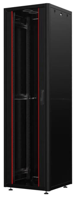 Шафа MIRSAN 19", 42U, GTN SERVER, склянні двері, 600x600 мм, максимально 1000 кг, чорна