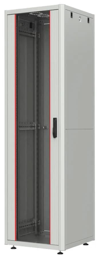 Шафа MIRSAN 19", 42U, GTN SERVER, зібрана, склянні двері, 600x1000 мм, максимально 1000 кг, сіра
