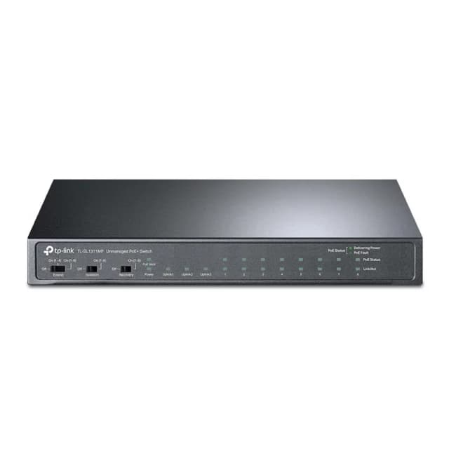 Комутатор TP-LINK TL-SL1311MP 8x1FE (8xPoE), 2xGE, 1xSFP, 124Вт, Некерований