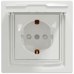Розетка з кришкою з з/к та зі шторками Schneider Electric, Asfora (білий)
