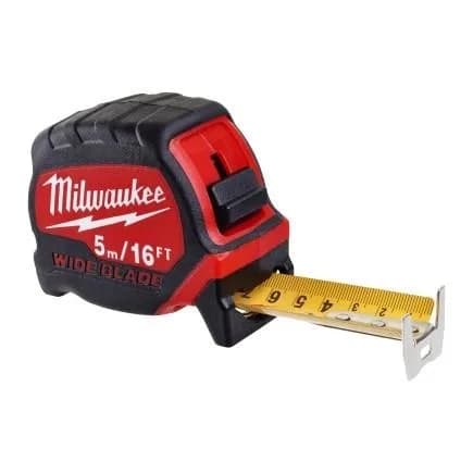 Рулетка Milwaukee WIDE BLADE 6мх16фтх33мм, з фіксатором змотування, АБС-пластик