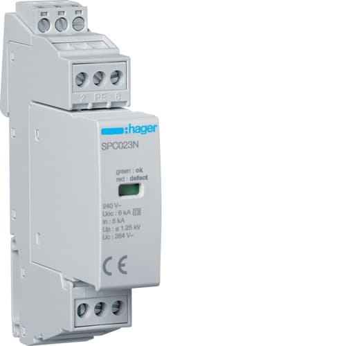 Розрядник (ПЗІП) T3 1P+N Uc 264V In 5kA Up 1.25kV +дод.контакт