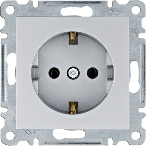 Розетка з з/к Lumina, срібна, 16А/230В