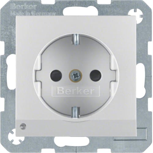 Розетка з з/к з зах.від дітей з LED-підсвіткою, алюміній, 16А/250В S.1 41091404