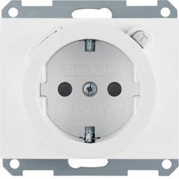Розетка з з/к з ПЗВ з зах.контактів, пол.білизна, 16А/250В K.1 47087009