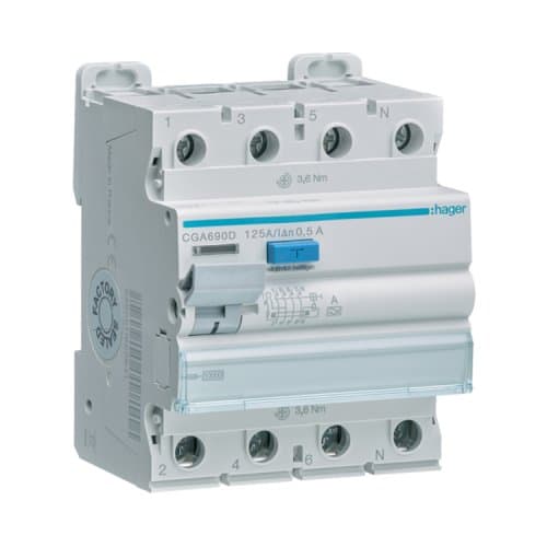 ПЗВ (дифреле) 4P, 125A 500mA, 10kA, A, CGA690D