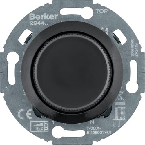 Диммер універсальний Комфорт 20-420Вт, LED 3-100Вт, 230В, чорний, 1930+Glas Berker 294411