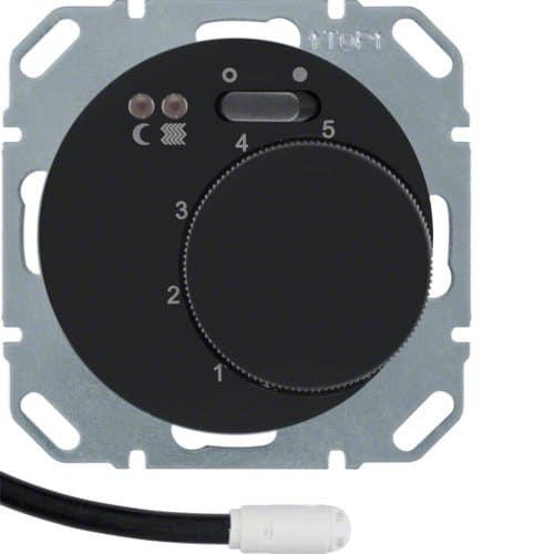 Термостат для підлоги, з датчиком, 16А/250В, чорний, R.1/R.3