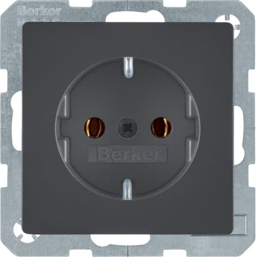 Розетка з з/к, гвинтові клеми, 16А/250В, антрацит, Q.x Berker 41436086