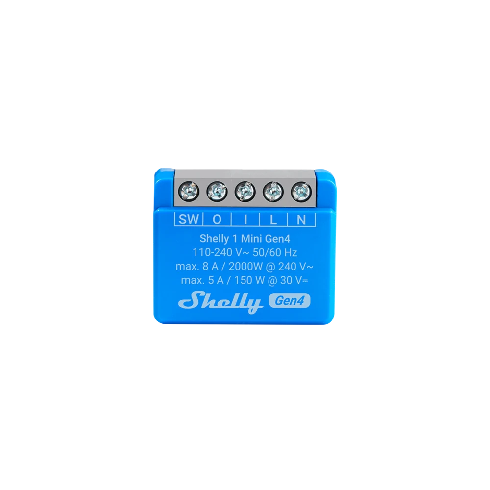 Розумне міні-реле Shelly 1 Mini Gen4, 8 А, Wi-Fi / Zigbee / Matter