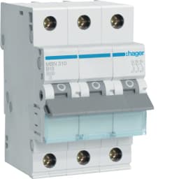 Автоматичний вимикач 3-п, 10A , B, 6kA, Hager MBN310