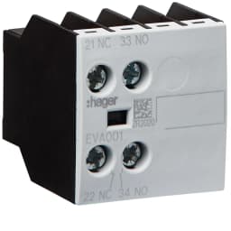 Додатковий контакт 1НВ+1НЗ для EV007-10…EV038-10, EVN022…EVN045, EVL014…EVL027, Hager EVA001