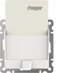 Вимикач картковий (готельний) для серії Lumina Hager WL0510 білий глянець
