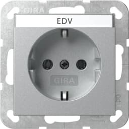 Розетка із з/к 16А/250V, поле для напису, System 55 Gira 445726, алюміній
