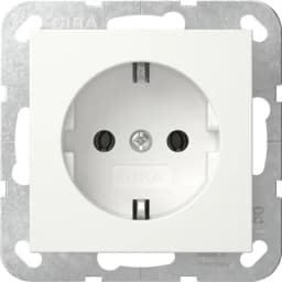 Розетка із з/к 16А/250V, без розпірних лапок, System 55 Gira 446627, білий матовий