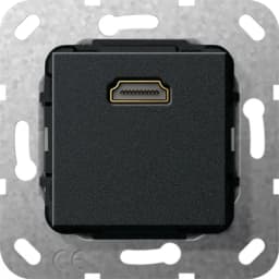 HDMI 1-гн перехідник Gira 566910, чорний матовий