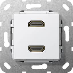 HDMI 2-гн перехідник Gira 567103, білий глянцевий