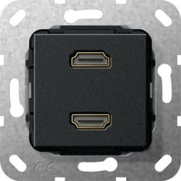 HDMI 2-гн перехідник Gira 567110, чорний матовий