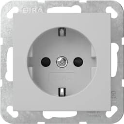 Розетка із з/к, шторки, 16А/250V, без розпірних лапок, System 55 Gira 4755015, сірий матовий