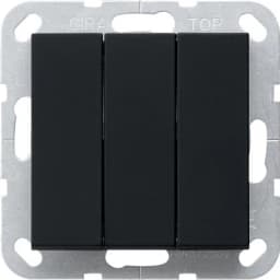 Вимикач 3-кл. (BS) кнопковий 10А/250V, гвинт. клеми, System 55 Gira 2844005, чорний матовий