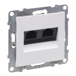 Розетка компьютерна 2-а RJ45 Cat5E/UTP для серії SUNO Legrand 721151 білий