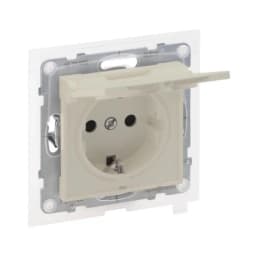 Розетка IP44 із з/к та кришкою і захист. шторками (пруж.клеми) 16А/250V для серії SUNO Legrand 721223 слонова кістка
