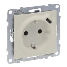 Розетка із з/к та захист. шторками + USB С 1,5А/5V для серії SUNO Legrand 721229 слонова кістка