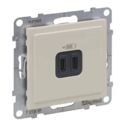 Розетка для заряджання USB С+C 15Вт/5V для серії SUNO Legrand 721231 слонова кістка