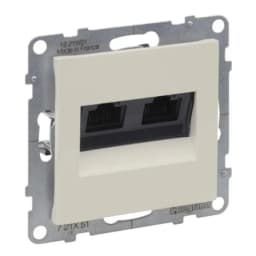 Розетка компьютерна 2-а RJ45 Cat5E/UTP для серії SUNO Legrand 721251 слонова кістка