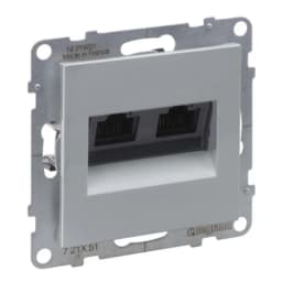 Розетка компьютерна 2-а RJ45 Cat5E/UTP для серії SUNO Legrand 721351 алюміній