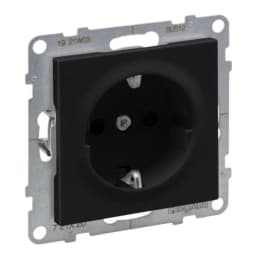 Розетка із з/к та шторками (пруж.клеми) 16А/250V для серії SUNO Legrand 721420 чорний