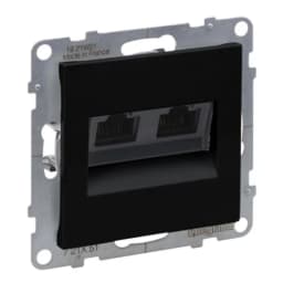 Розетка компьютерна 2-а RJ45 Cat5E/UTP для серії SUNO Legrand 721451 чорний