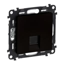 Розетка комп'ютерна RJ45 Кат.5е UTP Valena LIFE 756340 (механізм + лицьова панель), чорний матовий