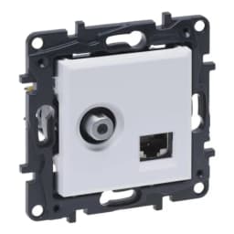 Розетка комбінована TV тип F та RJ45 CAT6 UTP Legrand NILOE STEP 863177 колір білий