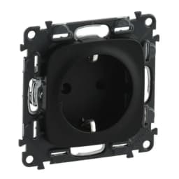 Розетка 2К+З та зі шторками 16А/250V (гвинт. клеми) Valena ALLURE 753934 антрацит