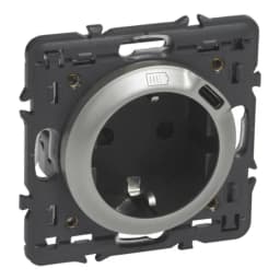 Розетка комбінована 2К+З 16А 250V~ + USB Type C 1.5А 5V Legrand Celiane 068419 колір титан
