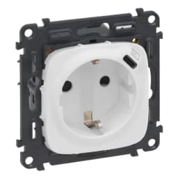 Розетка комбінована 2К + З 16А 250V~ + USB Type C 1.5А 5V Legrand Valena Allure 753005 колір білий