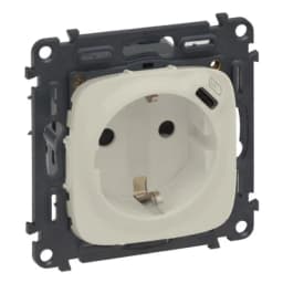 Розетка комбінована 2К + З 16А 250V~ + USB Type C 1.5А 5V Legrand Valena Allure 753006 колір слонова кістка