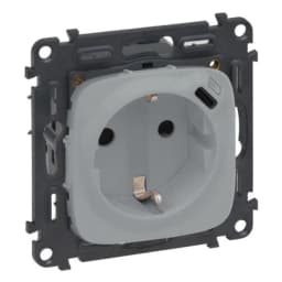 Розетка комбінована 2К + З 16А 250V~ + USB Type C 1.5А 5V Legrand Valena Allure 753007 колір алюміній