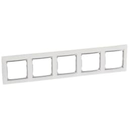 Рамка установча 5-а Legrand Valena 770495, колір «білий/срібний штрих»