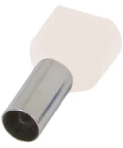 Ізольований наконечник e.terminal.stand.te.2.1.white (TE1008 white) 2x1 кв.мм, білий, 100шт s4037003 E.NEXT