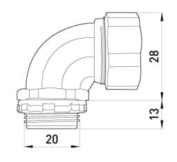 Ввід кутовий e.met.angle.stand.sldx.12 для металорукава 12мм(3/8") s046001 E.NEXT
