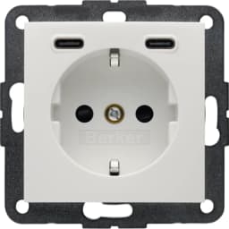 Розетка із з/к + USB C/C 20W PD S.1/B.3 Berker 48158989, полярна білизна