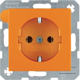 Розетка з з/к, помаранчева матова, 16А/250В B.3/B.7 GLAS Berker 47431914