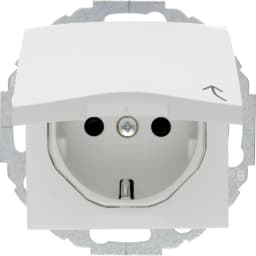 Розетка з з/к з кришкою із захистом від дітей, полярна біла, 16А/250В S.1 47448989